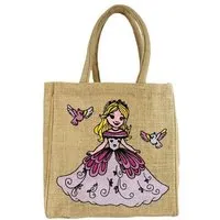 Domelo Domelo Kinder Handtasche Mädchen Jute Tasche klein Schultertasche mit Prinzessin – Produktbild 1 von 1