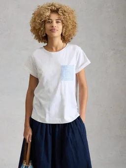 White Stuff T-Shirt Gina mit bestickter Tasche - 38 – Produktbild 1 von 1