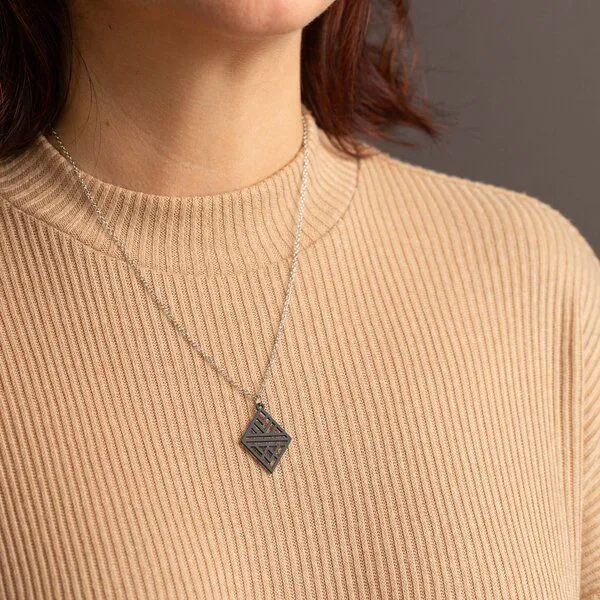 feinformart feinformart Kette mit Holzanhänger 'Tribal Echo', Schwarz, – Produktbild 5 von 5