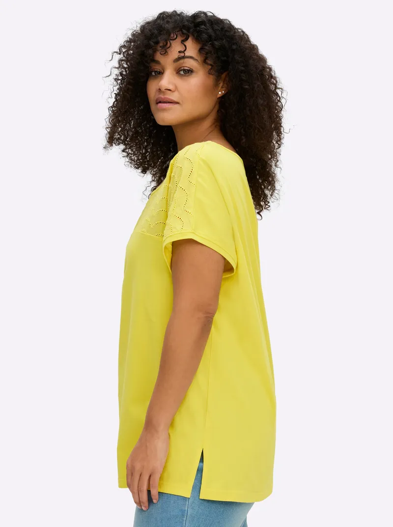 sheego T-Shirt limone, Limone, – Produktbild 3 von 3