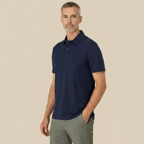 YTWOO YTWOO Leichtes Herren Leinen Poloshirt, Navy, – Produktbild 1 von 2