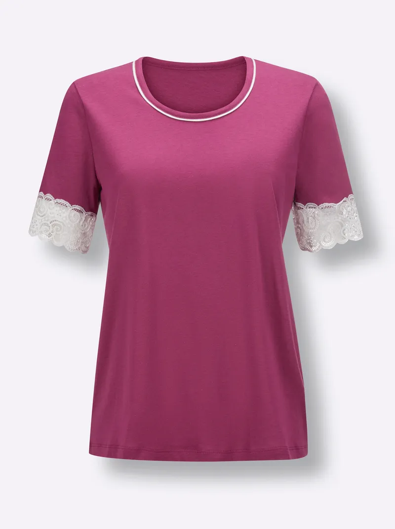wäschepur Schlafanzug-Shirt malve, Malve, – Produktbild 1 von 2