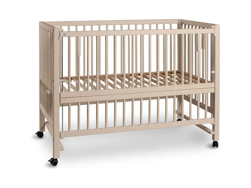 tiSsi® Beistell- und Babybett Hajo Buche 120 x 60 cm, seiden-beige, Natur, – Produktbild 1 von 2