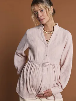 Envie De Fraise Musselin-Bluse für Schwangerschaft und Stillzeit ENVIE DE FRAISE blush – Produktbild 1 von 1