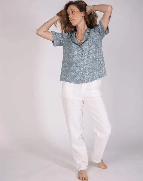 Aatise Aatise Oversize-Bluse mit kubanischem Zavi 100% EcoVero, Blau, – Produktbild 4 von 4