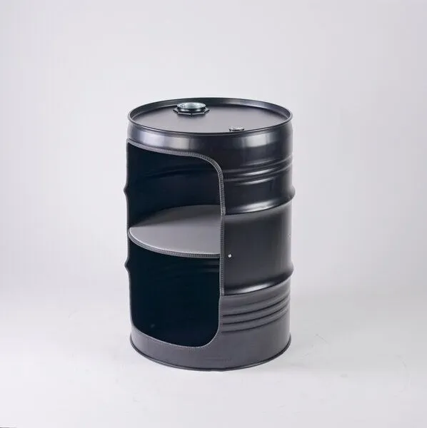 Lockengelöt Lockengelöt Nachttisch/Couchtisch aus einem kleinen Ölfass, Schwarz, – Produktbild 3 von 3