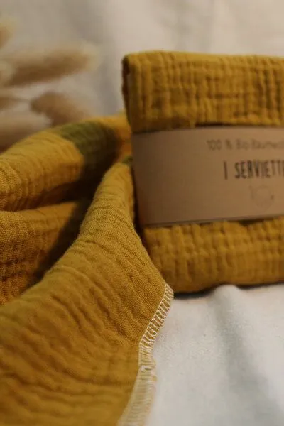 mango.bananen mango.bananen Stoffserviette aus Biobaumwolle, Mango-gelb, – Produktbild 2 von 2
