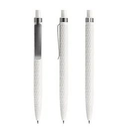 prodir prodir® Druckkugelschreiber QS01 PMS Push, blaue Mine, weiß/graphit – Produktbild 1 von 1
