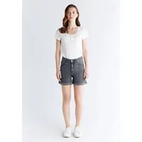 Evermind Evermind Women's Mom Shorts-WN3010, Iron gray, – Produktbild 1 von 1