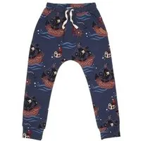 Walkiddy Jogginghose Kinder Dunkelblau mit Piratenprint aus GOTS-zertifizierter Bio-Baumwolle – Walkiddy – Produktbild 1 von 1