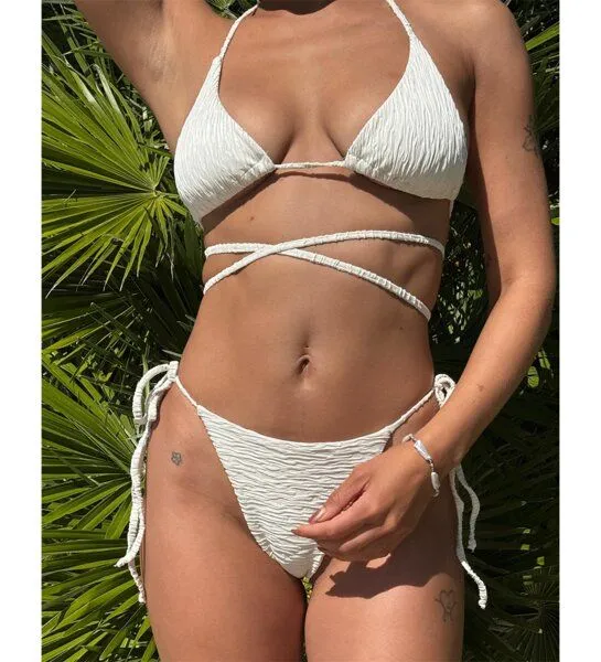 Anekdot Anekdot Olbia Jacquard Bikini Top, Cream, – Produktbild 2 von 5