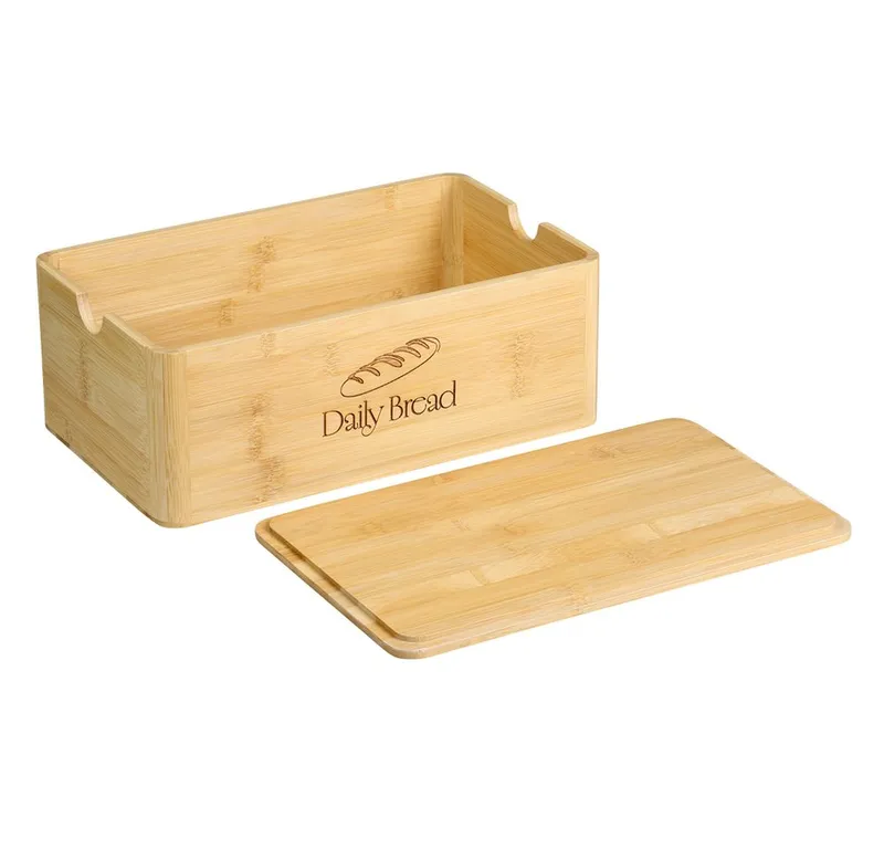 Kesper Kesper Brotkasten Brotbox, Bambus, FSC, Bambus, (1-tlg), mit Deckel, mit Einbrand, Beige, – Produktbild 4 von 5