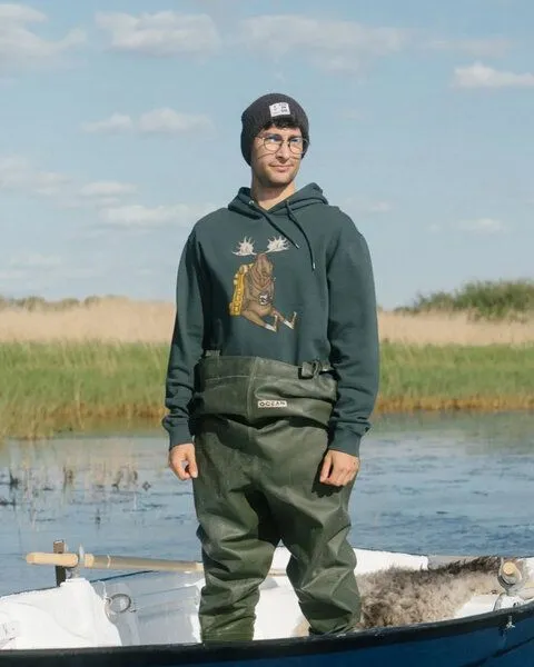 LAKOR LAKOR Hoody aus Bio-Baumwolle - Snooze Moose - Green Gables – Produktbild 2 von 4