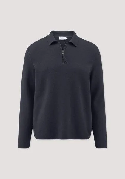 hessnatur hessnatur Milano Strick Polo Regular aus Bio-Baumwolle und Bio-Schurwolle, Marine, – Produktbild 4 von 4