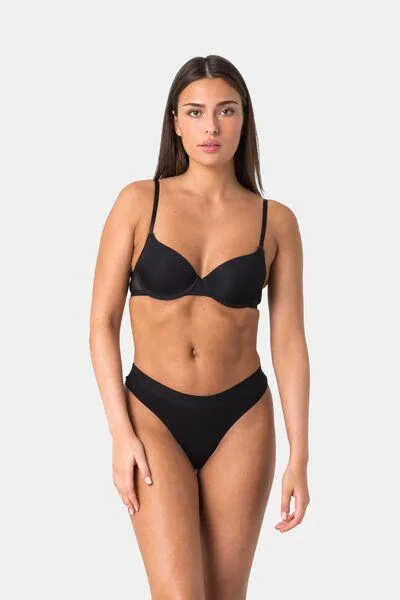 Elsie Elsie Unterhosen Damen 5er Pack String Tanga aus Baumwolle mit Stretch, 2x schwarz 2x beige 1x rosa, – Produktbild 2 von 4