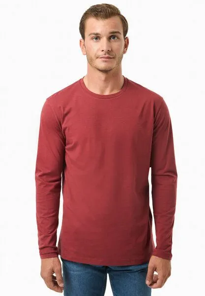 ORGANICATION ORGANICATION Langarmshirt aus Bio-Baumwolle, Merlot, – Produktbild 1 von 3