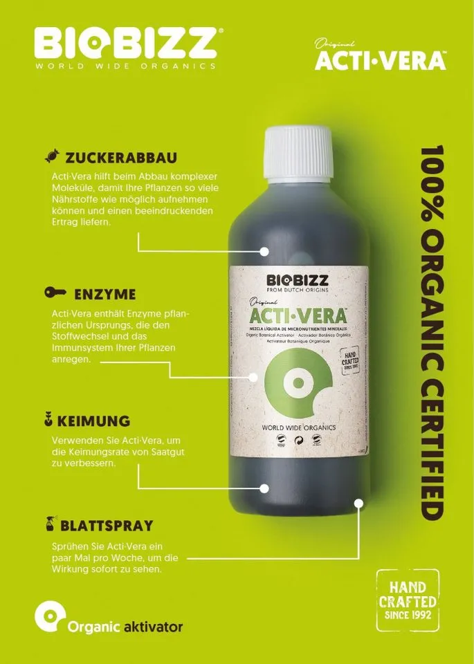 Biobizz Pflanzendünger BioBizz Dünger Acti-Vera 250 ml – Produktbild 5 von 5