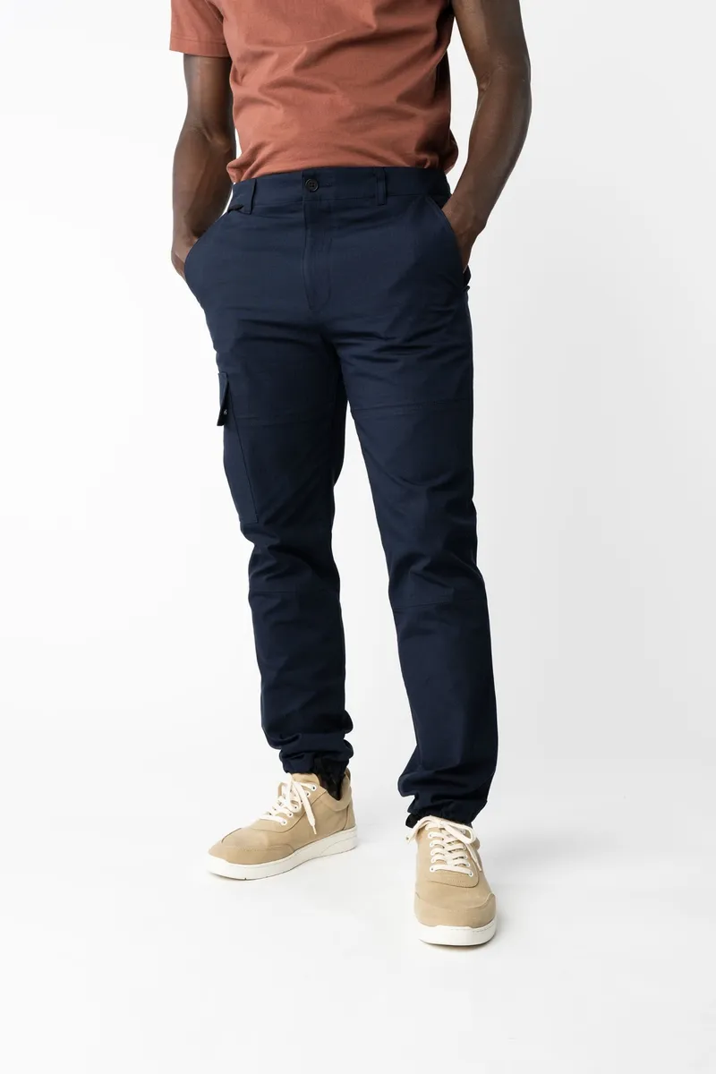 MELA MELA Herren vegan Cargohose Rajesh Marineblau, Extra dunkelblau, – Produktbild 2 von 2