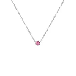 Eppi Eppi Silberne minimalistische Kette mit einem rosa Saphir Glosie – Produktbild 1 von 1