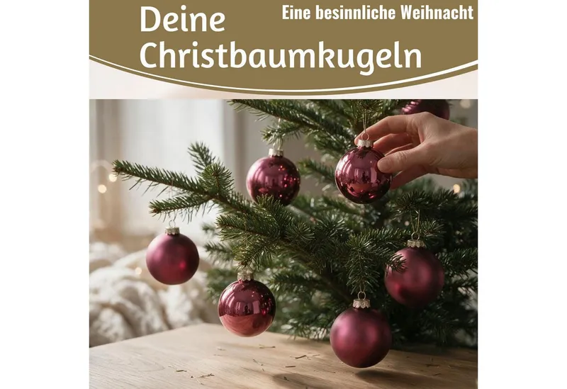 LS-LebenStil Weihnachtsbaumkugel 18-20 Design Glas Weihnachtskugeln 6cm Rosa Dunkelrosa Christbaum Deko (18 St), Edle Weihnachtsdeko Matt / Glänzend Weihnachtsbaumschmuck Deko Kugeln, Rosa, – Produktbild 3 von 5