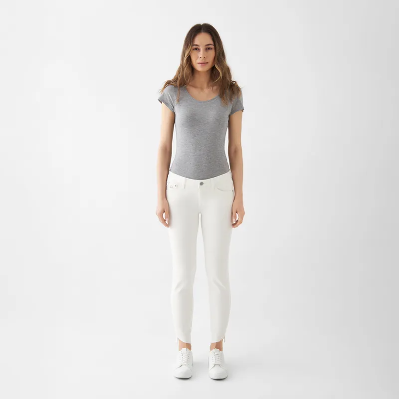 DAWN Damen Jeans MID SUN Slim Design Details DAWN Bio-Baumwolle, White, – Produktbild 1 von 5