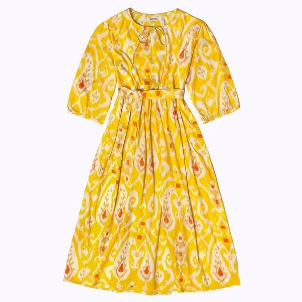 KIKOONI KIKOONI Baumwollkleid Muse Dress, Yellow paisley, – Produktbild 1 von 4