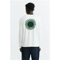 thinking mu Thinking MU Herren vegan T-Shirt Emilio Langärmelig Weiß/Grün Sun Back – Produktbild 1 von 1