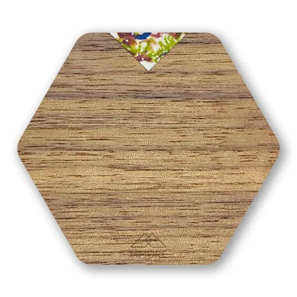 MMore MMore Untersetzer aus Holz - Amerikanischer Nussbaum, Eichenholz und organische Materialien / 4er-Set, Kristallwiese, – Produktbild 2 von 5