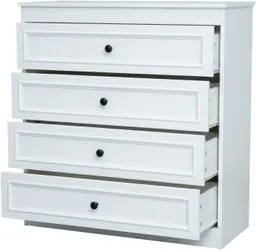 OTTO home Schubkastenkommode Arrian Landhaus Kommode Weiß, Schubladenkommode (mit 4 Schubladen für Schlafzimmer und Flur, FSC Zertifiziert), Vielseitig als Schlafzimmer- oder Flurkommode nutzbar – Produktbild 1 von 1