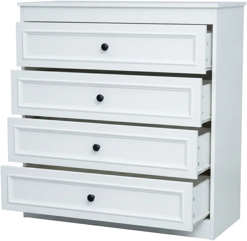 OTTO home Schubkastenkommode Arrian Landhaus Kommode Weiß, Schubladenkommode (mit 4 Schubladen für Schlafzimmer und Flur, FSC Zertifiziert), Vielseitig als Schlafzimmer- oder Flurkommode nutzbar, Weiß, – Produktbild 1 von 5