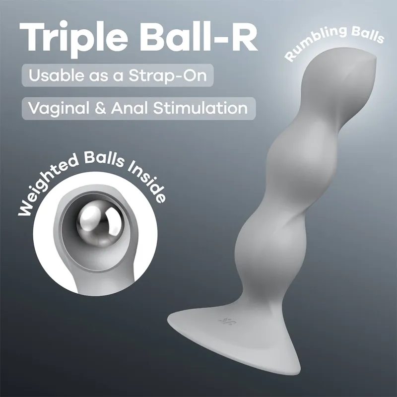Satisfyer Satisfyer Triple Ball-R, 18 cm, Grau, – Produktbild 1 von 1