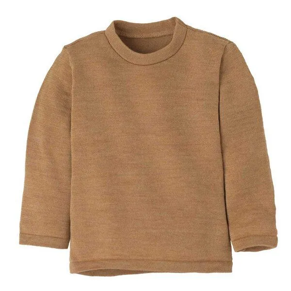 Disana disana Kinder Strick-Pullover Uni kbT-Merinowolle, Karamell, – Produktbild 1 von 3