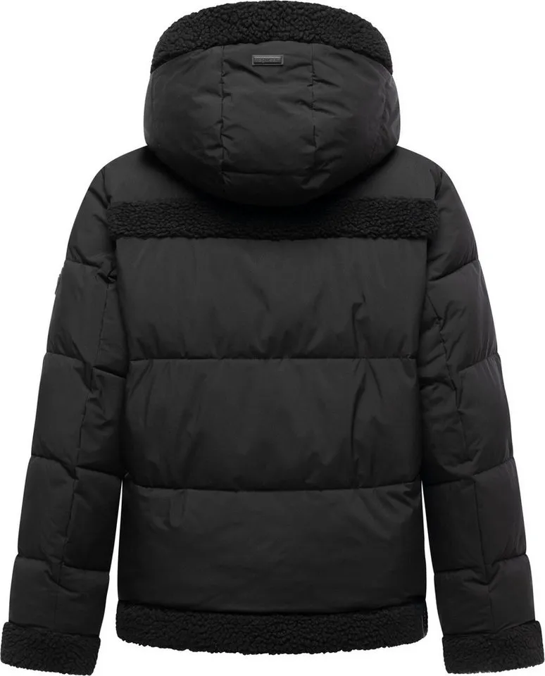 ragwear ragwear Winterjacke Editah YOUMODO warme modische Jacke mit Plüsch-Details, Schwarz, – Produktbild 4 von 5