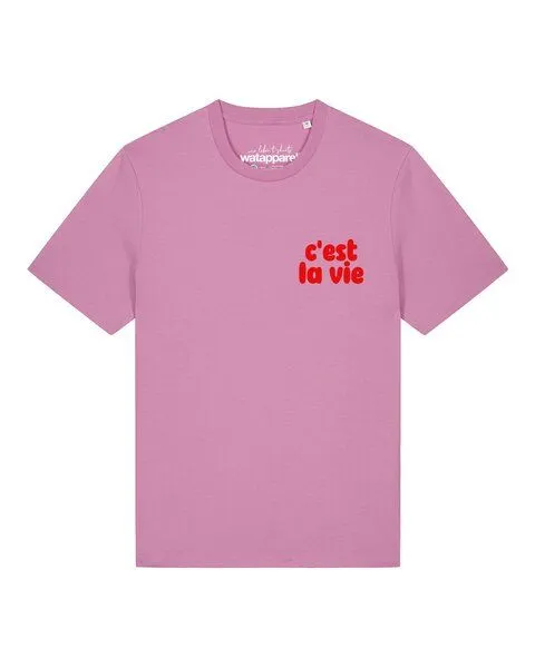 watapparel watapparel T-Shirt Unisex cest la vie, Bubble pink, – Produktbild 1 von 2