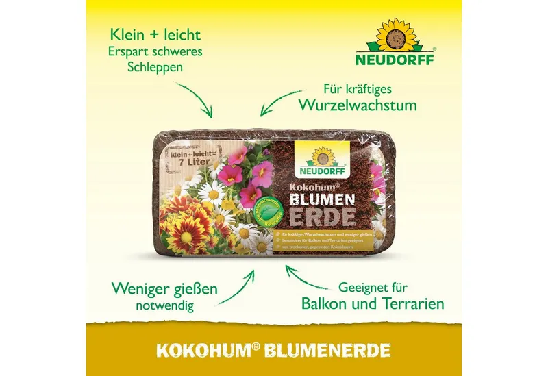 Neudorff Pflanzerde Kokohum Blumenerde, 1 Brikett – Produktbild 3 von 6