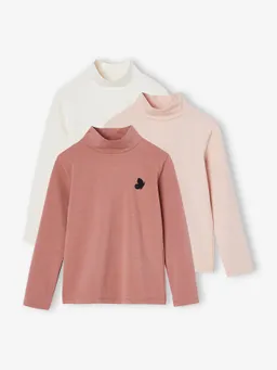Vertbaudet 3er-Pack Unterziehshirts mit Stehkragen Mädchen BASIC – Produktbild 1 von 1