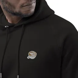 Coffee Fashion Coffee Fashion Flat White Bestickter Bio Baumwoll Hoodie – Produktbild 1 von 1