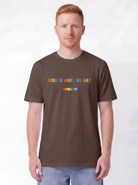 watapparel watapparel T-Shirt Unisex Spread Love not Hate, Mocha, – Produktbild 2 von 2