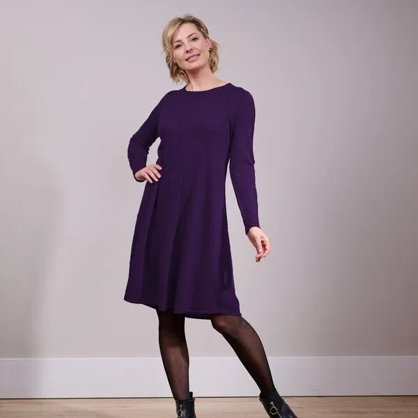 Kokon Zwo Kokon Zwo Strickkleid 100% Merinowolle (ÖKO TEX), Dunkler lavendel, – Produktbild 1 von 1