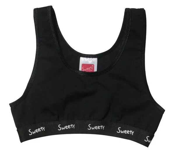 Sweety for kids Sweety for kids Mädchen Bustier im Doppelpack, Schwarz, – Produktbild 1 von 3