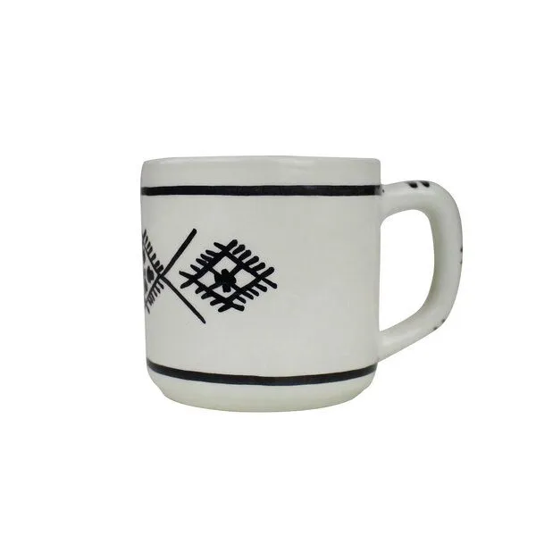Mitienda Shop Mitienda Shop Tasse Nabeul aus Keramik weiß handbemalt, Tunesien – Produktbild 1 von 3