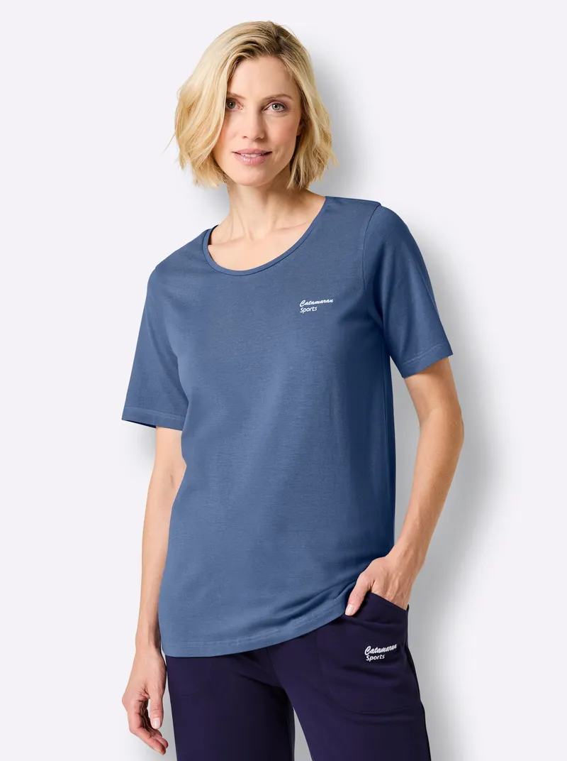 Catamaran Sports Freizeitshirt salbei + jeansblau + marine, Salbei + jeansblau + marine, – Produktbild 2 von 3