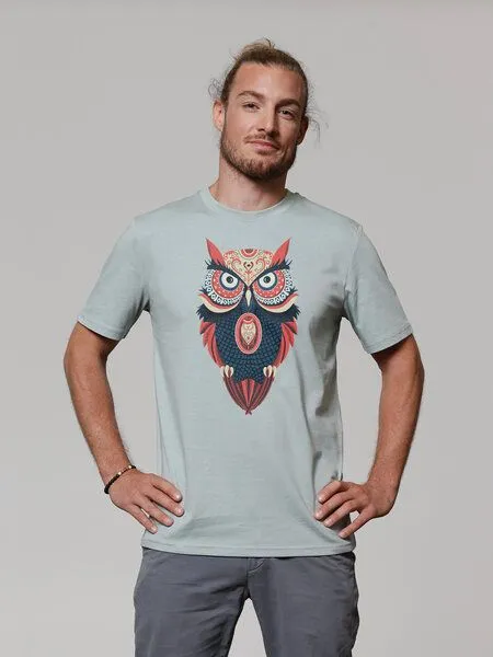 watapparel watapparel T-Shirt Unisex Colorful Owl, Aloe, – Produktbild 2 von 4