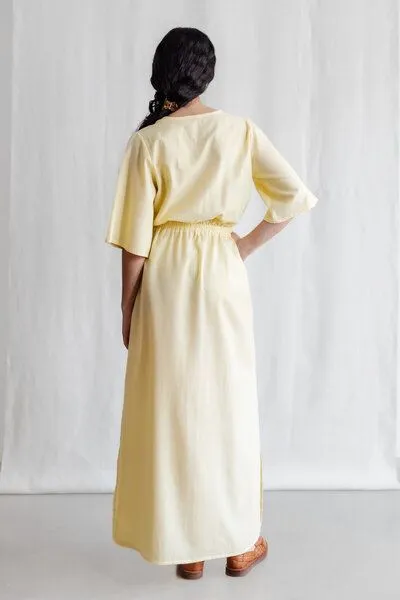 Jyoti - Fair Works Jyoti - Fair Works Bio-Baumwoll Kleid Vaasi, Zitronengelb, – Produktbild 4 von 4