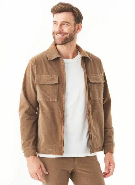 ORGANICATION ORGANICATION Full Zip Cord Overshirt aus Bio-Baumwolle, Braun(camel), – Produktbild 1 von 4