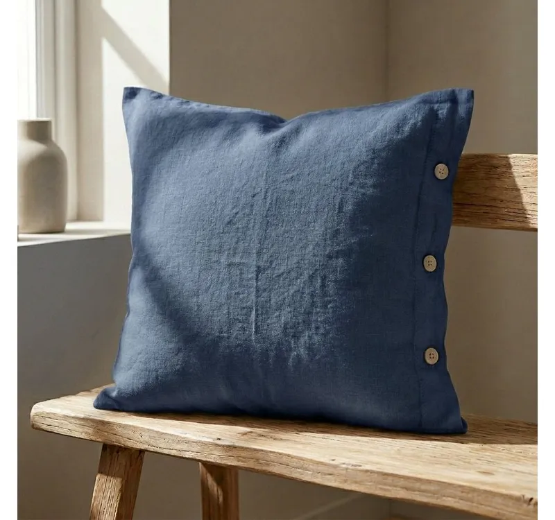 Interior by Hakito Kissenbezug 100% reine Leinen 180g/m² GOTS BIO zertifiziert, Blau, – Produktbild 5 von 8