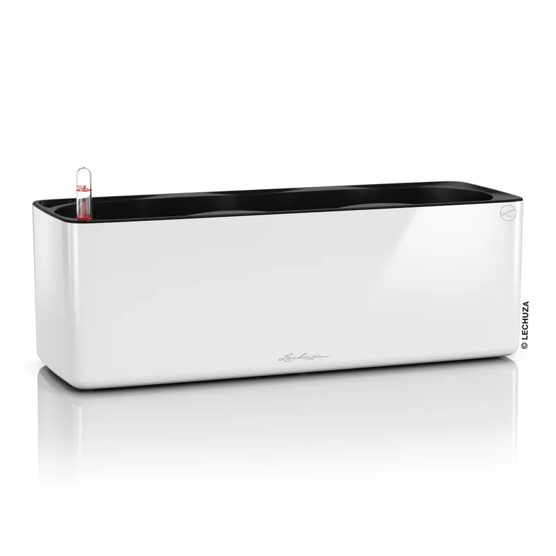 Lechuza® Lechuza® 'Cube Glossy Triple', weiß highgloss, ca. 14 x 40 x H 13,5 cm, Weiß, – Produktbild 1 von 1