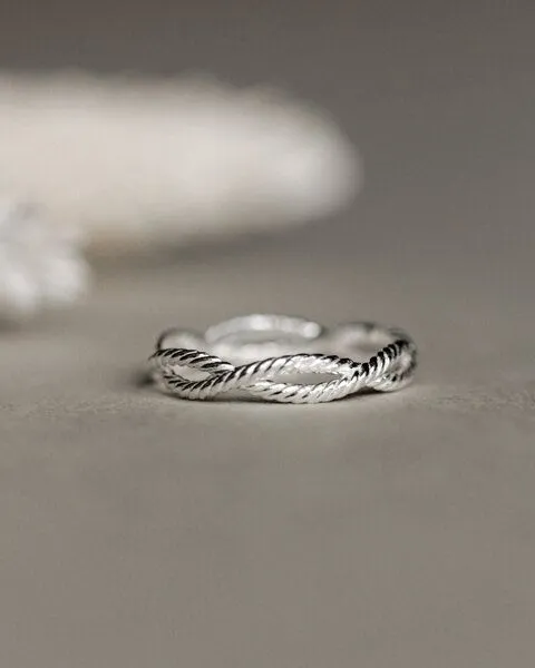 lille mus lille mus Ring 'Kordel' 925, Silber, – Produktbild 1 von 2
