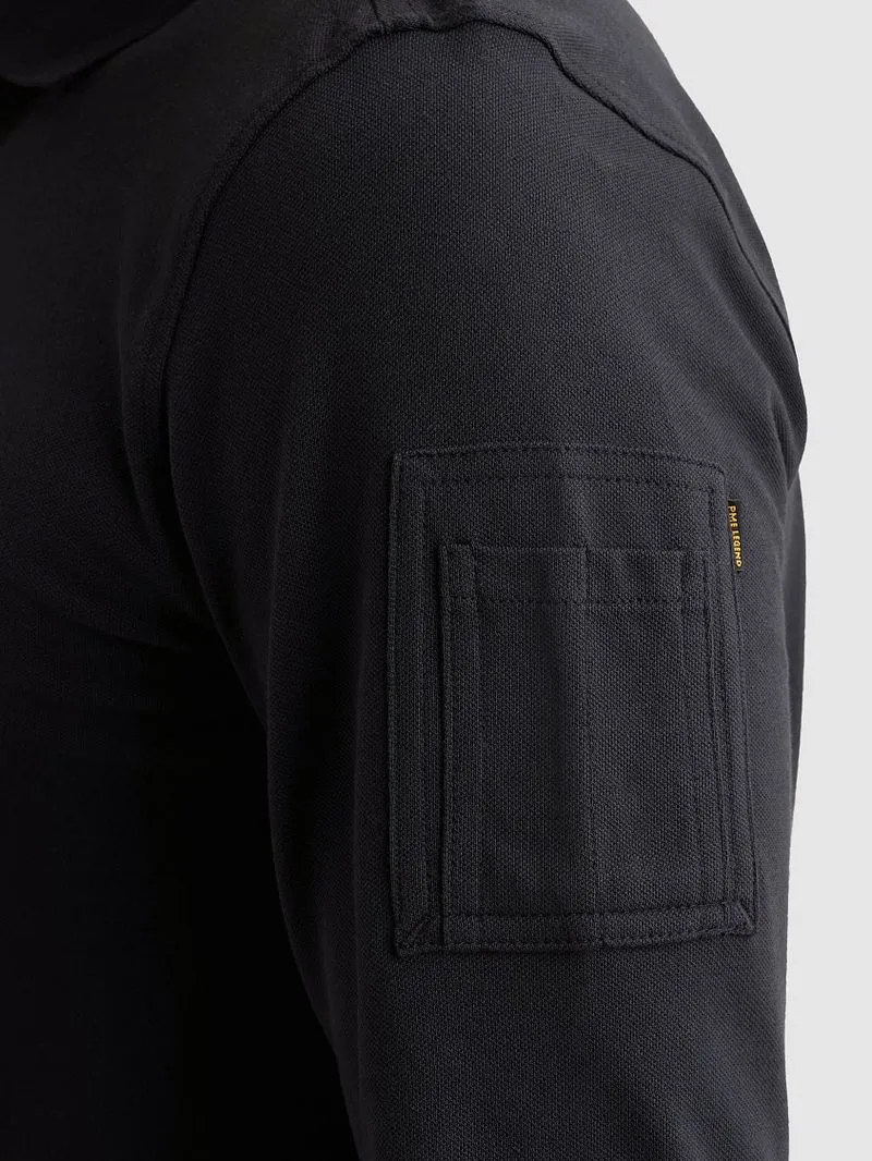 PME Legend PME Legend American Classic Longsleeve Poloshirt Salute, Dunkelblau, – Produktbild 3 von 5