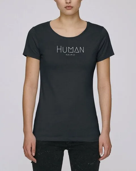Human Family Human Family Bio Damen Sommer T-Shirt "Faith - Human" in 6 Farben, Schwarz, – Produktbild 3 von 5